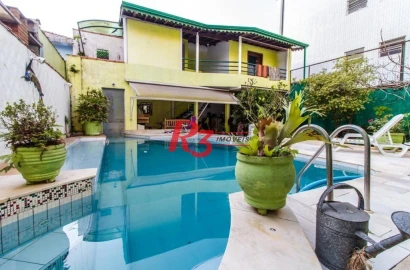 Casa com 3 dormitórios, 360 m² - venda por R$ 5.200.000,00 ou aluguel por R$ 21.910,00/mês - Aparecida - Santos/SP