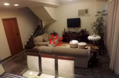 Apartamento Duplex com 3 dormitórios à venda, 200 m² por R$ 1.350.000,00 - Gonzaga - Santos/SP