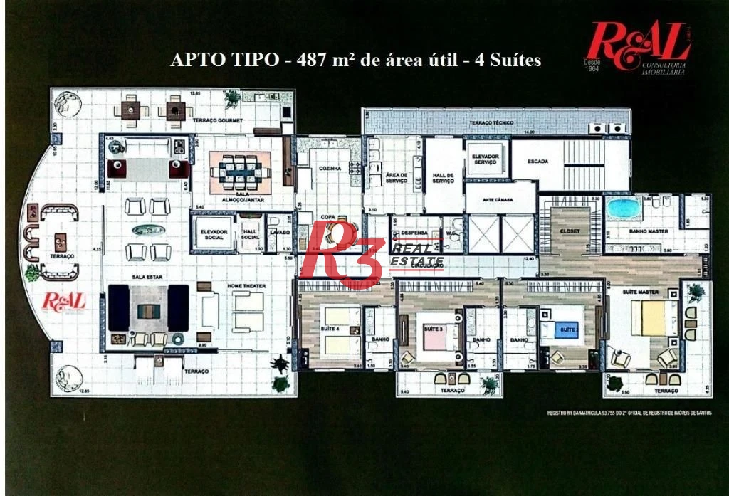 Apartamento com 4 dormitórios à venda, 488 m² por R$ 8.520.000,00 - Ponta da Praia - Santos/SP