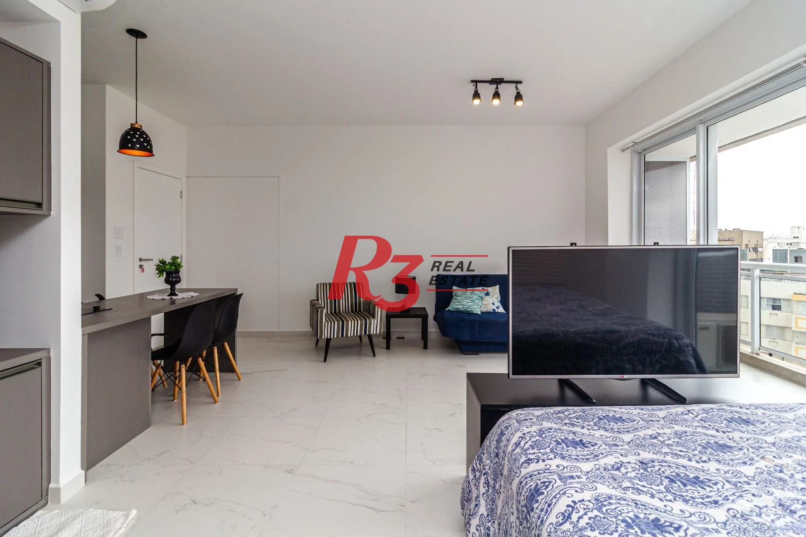 Studio com 1 dormitório para alugar, 51 m² por R$ 5.200,00/mês - José Menino - Santos/SP