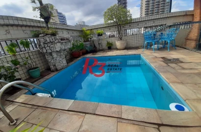 Cobertura com 3 dormitórios à venda, 300 m² por R$ 1.500.000,00 - Pompéia - Santos/SP