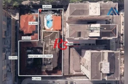 Terreno à venda, 2112 m² por R$ 21.149.000,00 - José Menino - Santos/SP