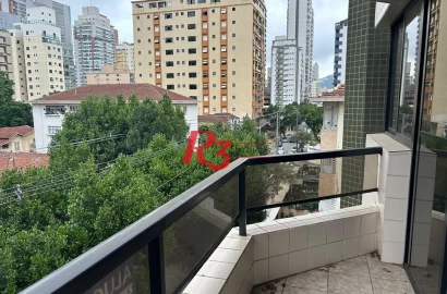 Apartamento com 3 dormitórios à venda, 188 m² - Gonzaga - Santos/SP