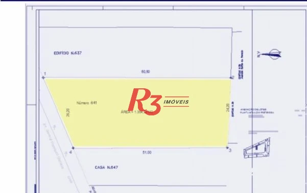 Terreno à venda, 1364 m² por R$ 13.649.000,00 - José Menino - Santos/SP