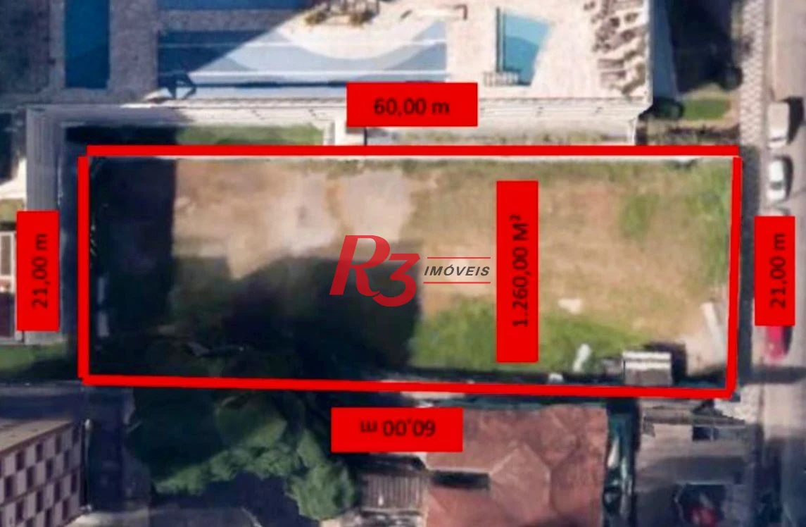 Terreno à venda, 1260 m² por R$ 16.380.000,00 - José Menino - Santos/SP