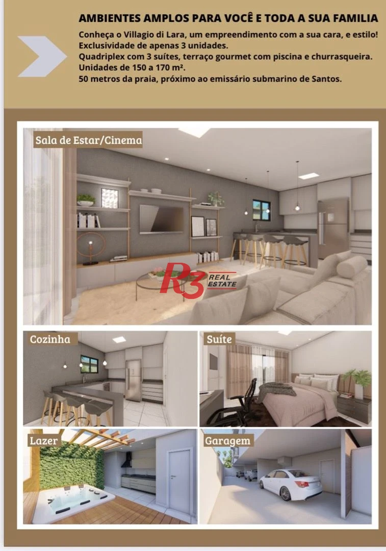 Casa com 3 suítes à venda, 150 m² por R$ 1.125.000 - José Menino - Santos/SP
