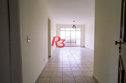 Apartamento para alugar, 112 m² por R$ 4.400,00/mês - Embaré - Santos/SP