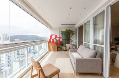 Apartamento com 1 dormitório à venda, 106 m² por R$ 2.200.000,00 - Aparecida - Santos/SP