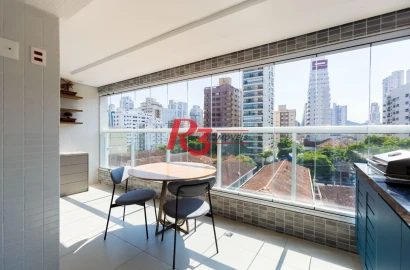Apartamento com 1 dormitório para alugar, 66 m² por R$ 7.000,02/mês - Vila Rica - Santos/SP