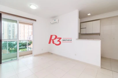 Apartamento com 1 dormitório para alugar, 54 m² por R$ 3.900,02/mês - Gonzaga - Santos/SP