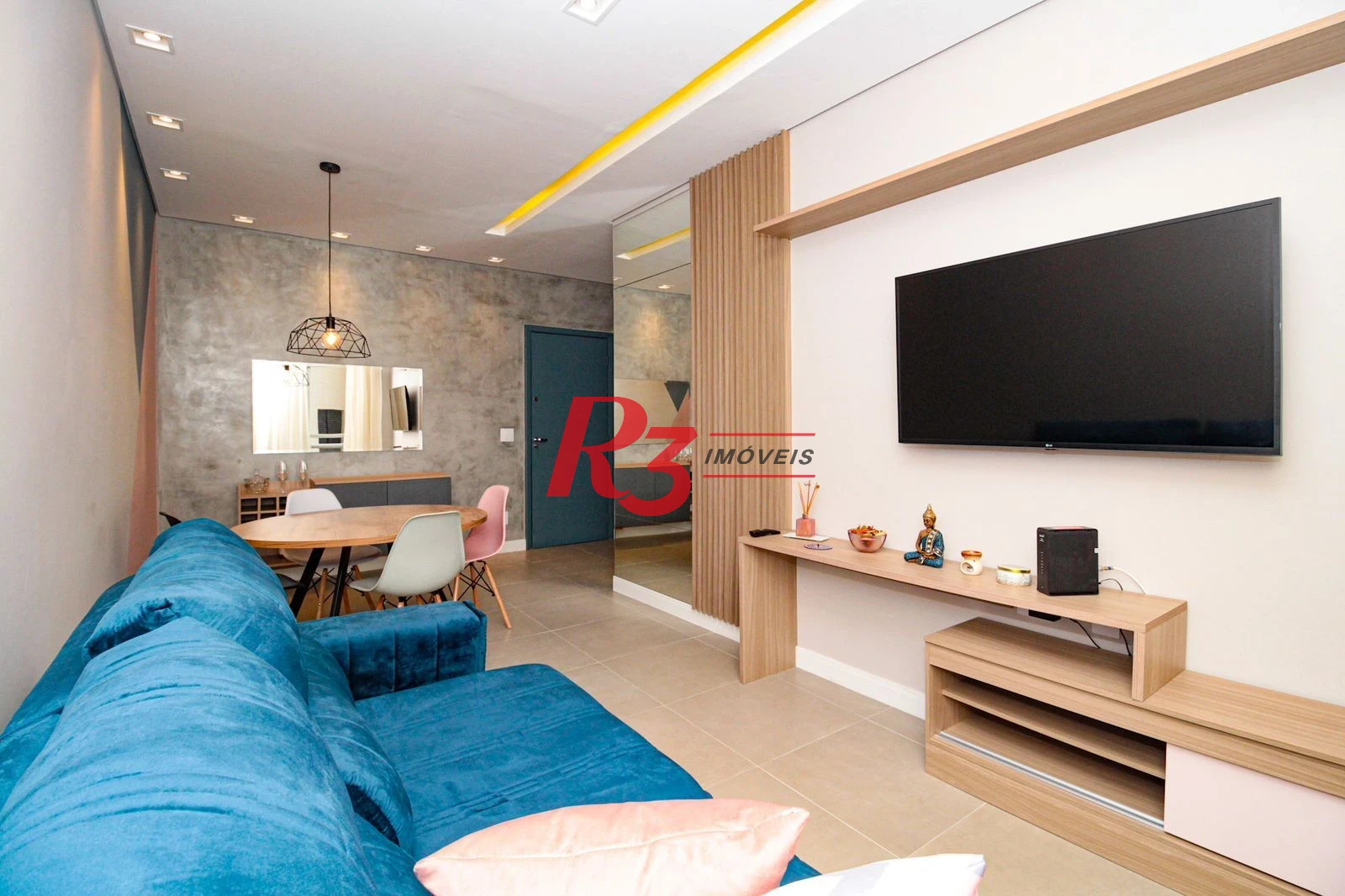 Apartamento com 1 dormitório para alugar, 60 m² por R$ 3.300,00/mês - Encruzilhada - Santos/SP