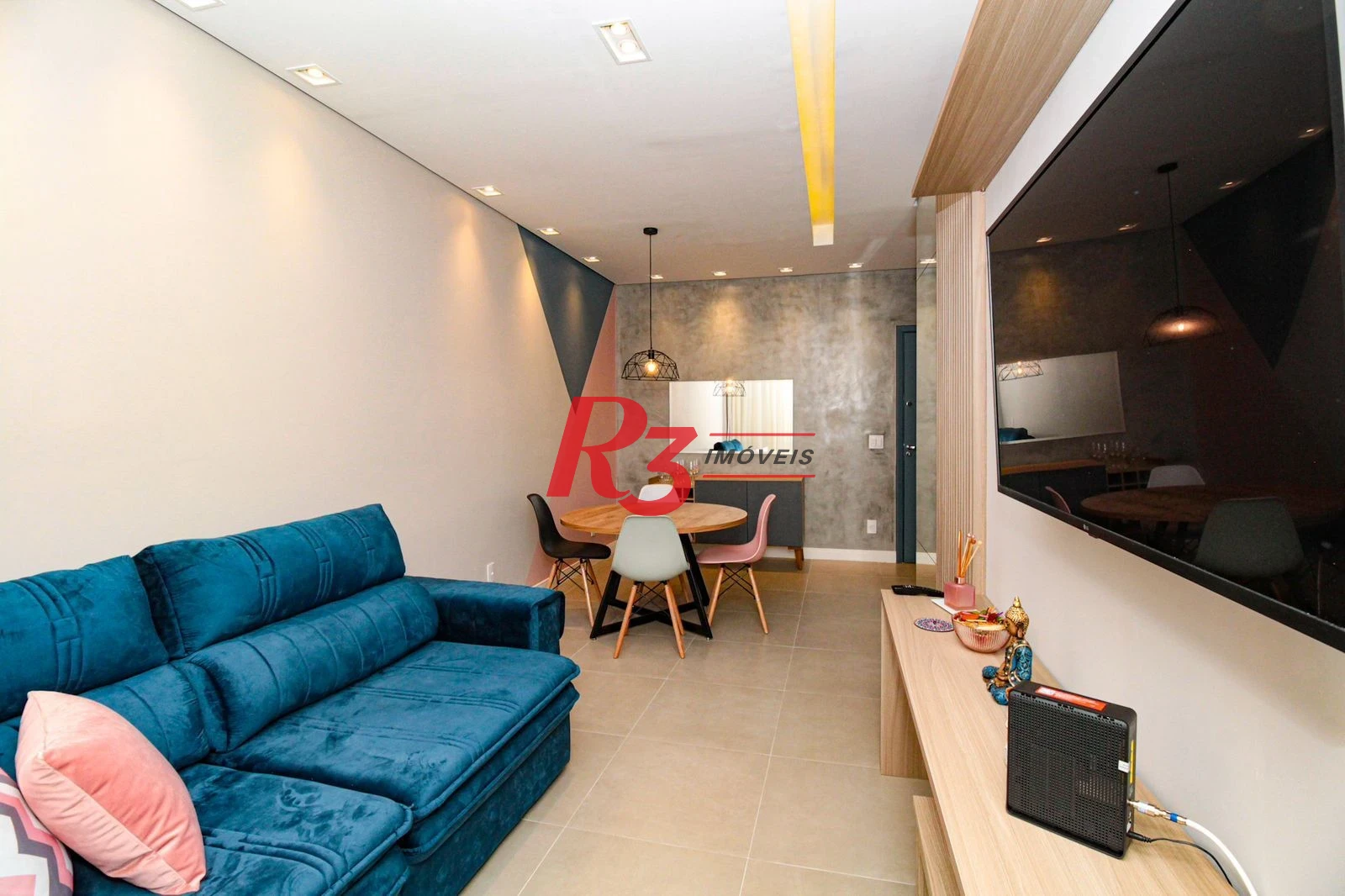 Apartamento com 1 dormitório para alugar, 60 m² por R$ 3.300,00/mês - Encruzilhada - Santos/SP