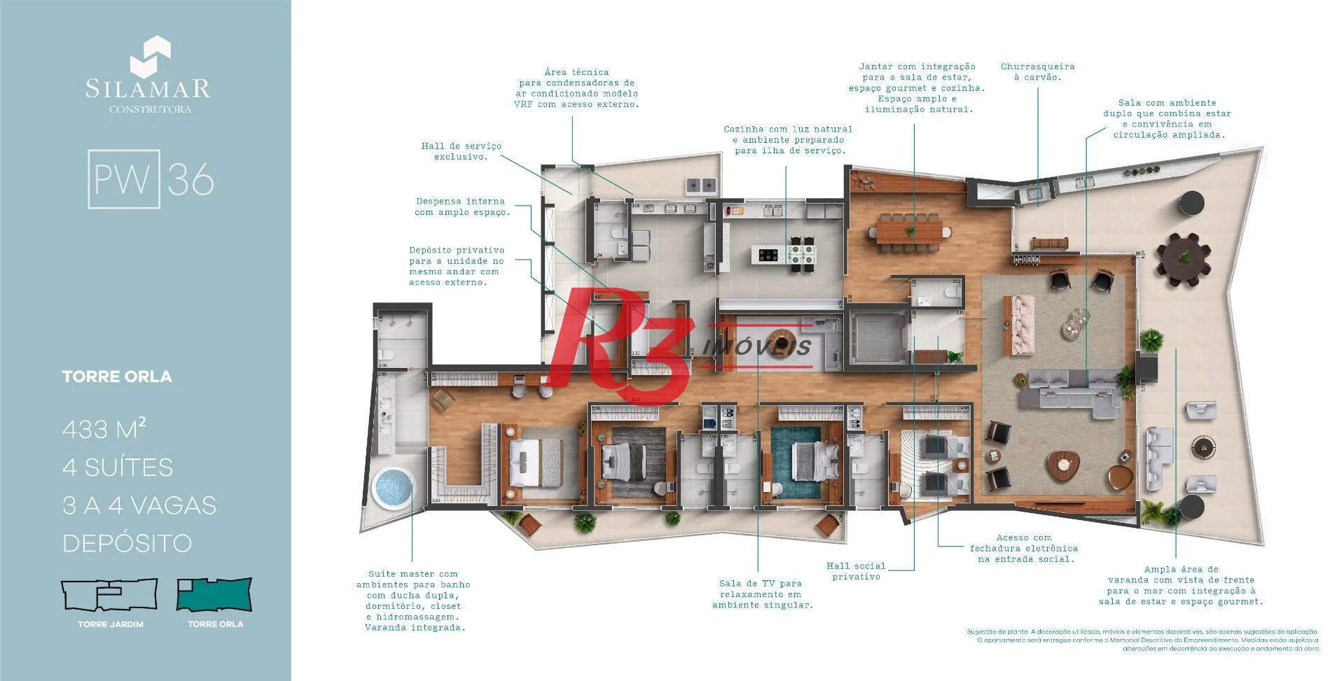 Apartamento à venda, 433 m² por R$ 8.990.000,00 - Gonzaga - Santos/SP