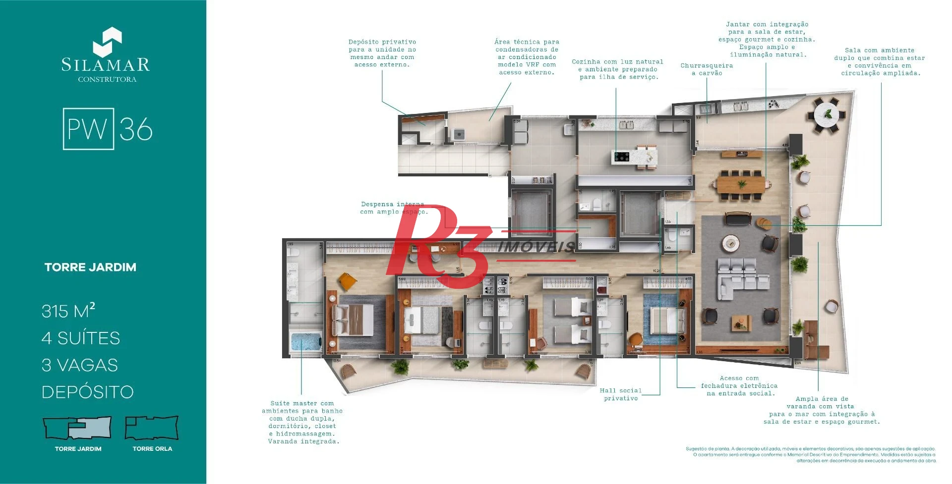 Apartamento à venda, 315 m² por R$ 5.410.000,00 - Gonzaga - Santos/SP