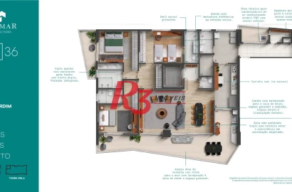 Apartamento à venda, 224 m² por R$ 3.810.000,00 - Gonzaga - Santos/SP
