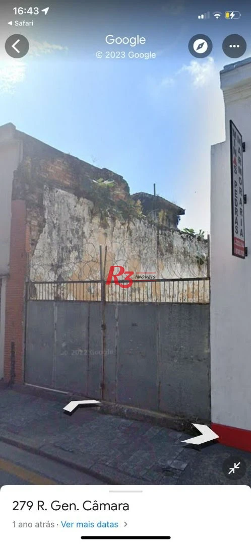 Terreno à venda, 222 m² por R$ 687.000,00 - Centro - Santos/SP