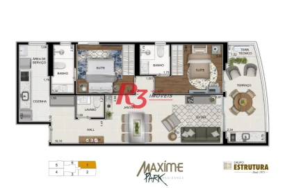 Apartamento à venda, 84 m² por R$ 1.210.750,00 - Ponta da Praia - Santos/SP