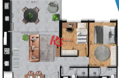 Apartamento à venda, 68 m² por R$ 880.000,00 - José Menino - Santos/SP