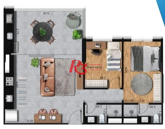 Apartamento à venda, 68 m² por R$ 880.000,00 - José Menino - Santos/SP