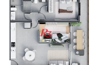 Apartamento com 2 dormitórios à venda, 75 m² por R$ 1.066.420,00 - José Menino - Santos/SP
