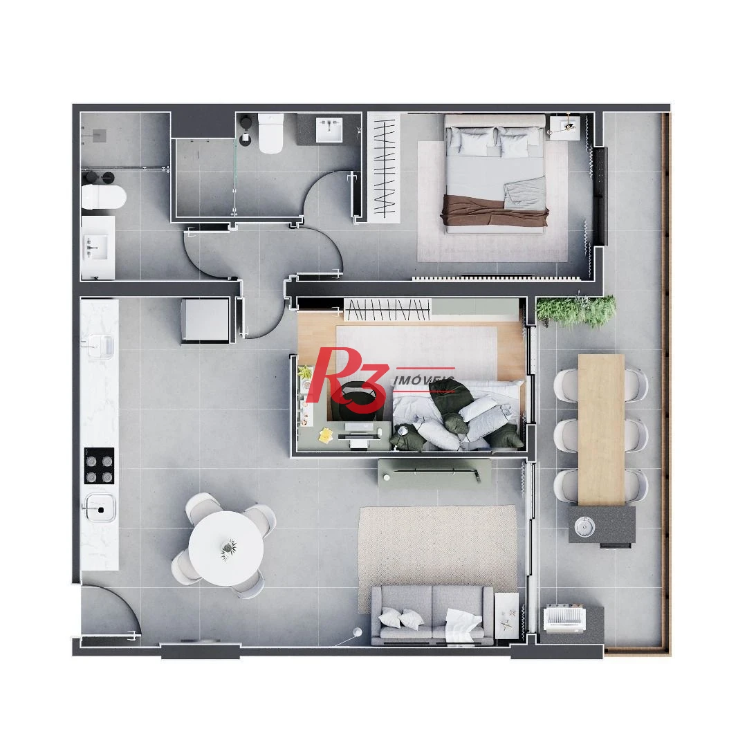 Apartamento com 2 dormitórios à venda, 75 m² por R$ 1.066.420,00 - José Menino - Santos/SP