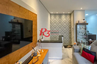 Sobreposta com 2 dormitórios à venda, 73 m² por R$ 564.000 - Boqueirão - Santos/SP