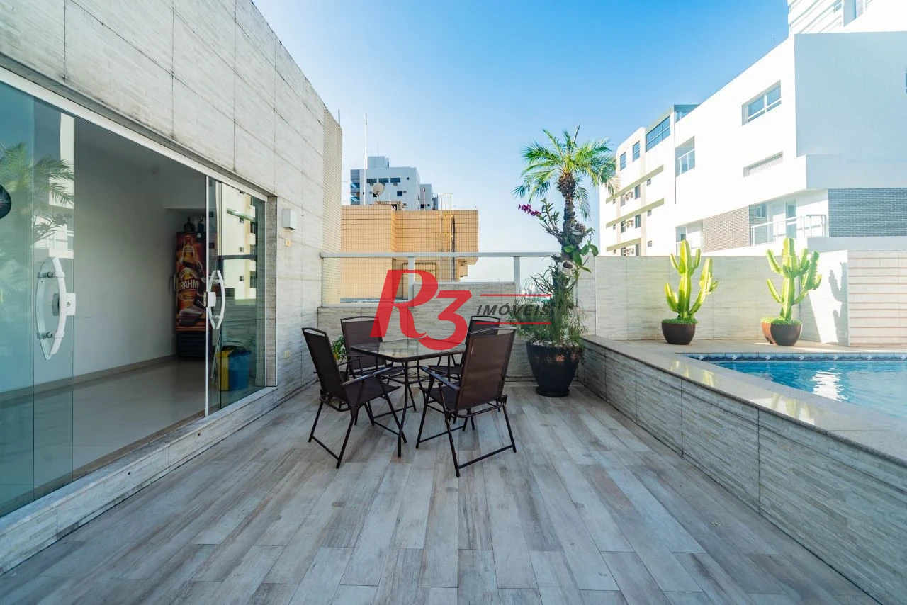Cobertura com 3 dormitórios à venda, 194 m² por R$ 1.500.000,00 - Aparecida - Santos/SP