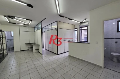 Sala, 85 m² - venda por R$ 370.000,00 ou aluguel por R$ 3.700,00/mês - Campo Grande - Santos/SP