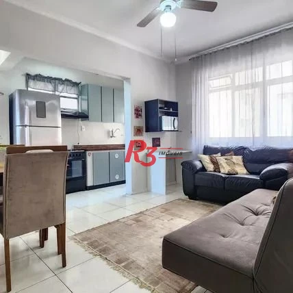 Apartamento com 1 dormitório para alugar, 52 m² por R$ 3.700,00/mês - Boqueirão - Santos/SP