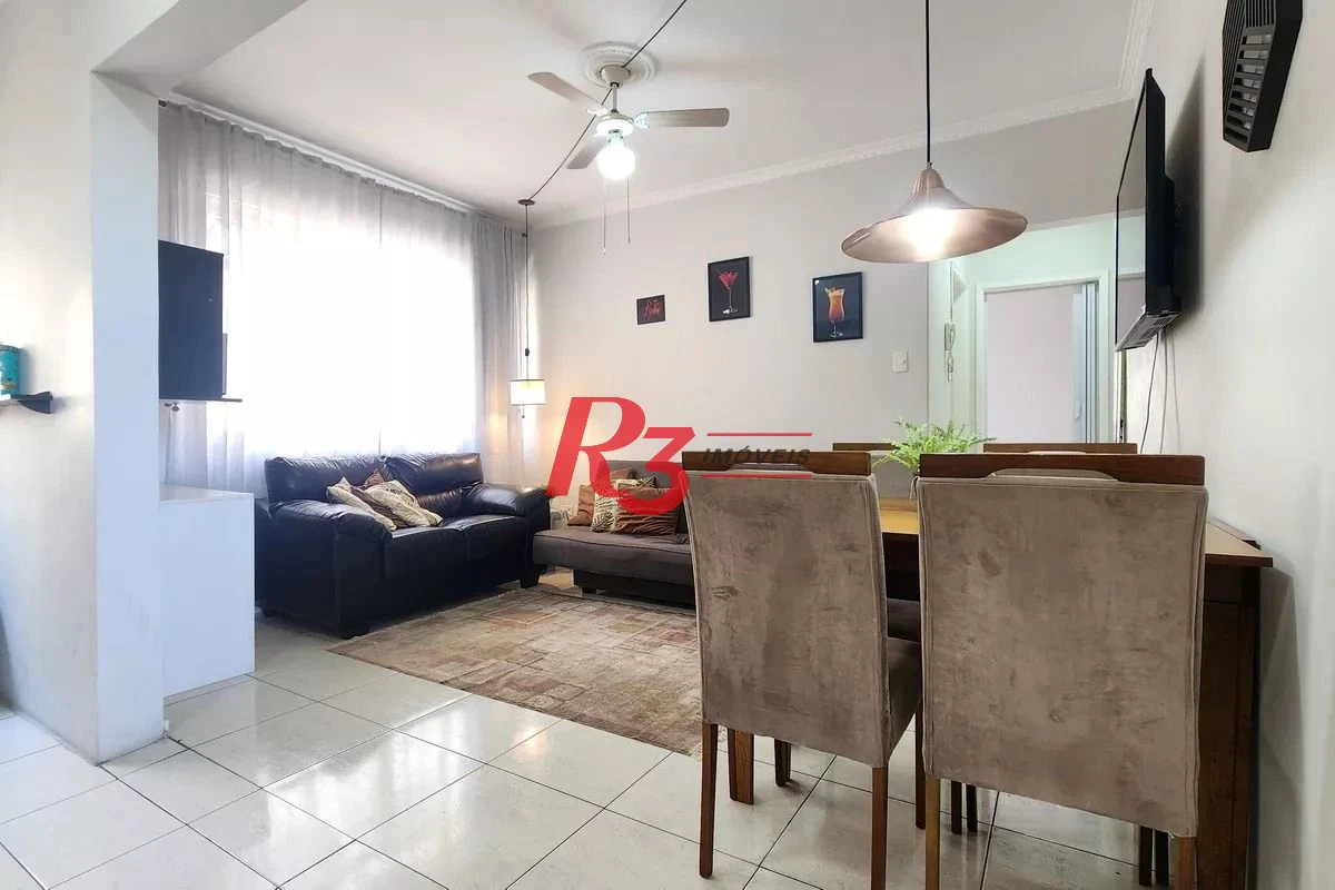 Apartamento com 1 dormitório para alugar, 52 m² por R$ 3.700,00/mês - Boqueirão - Santos/SP