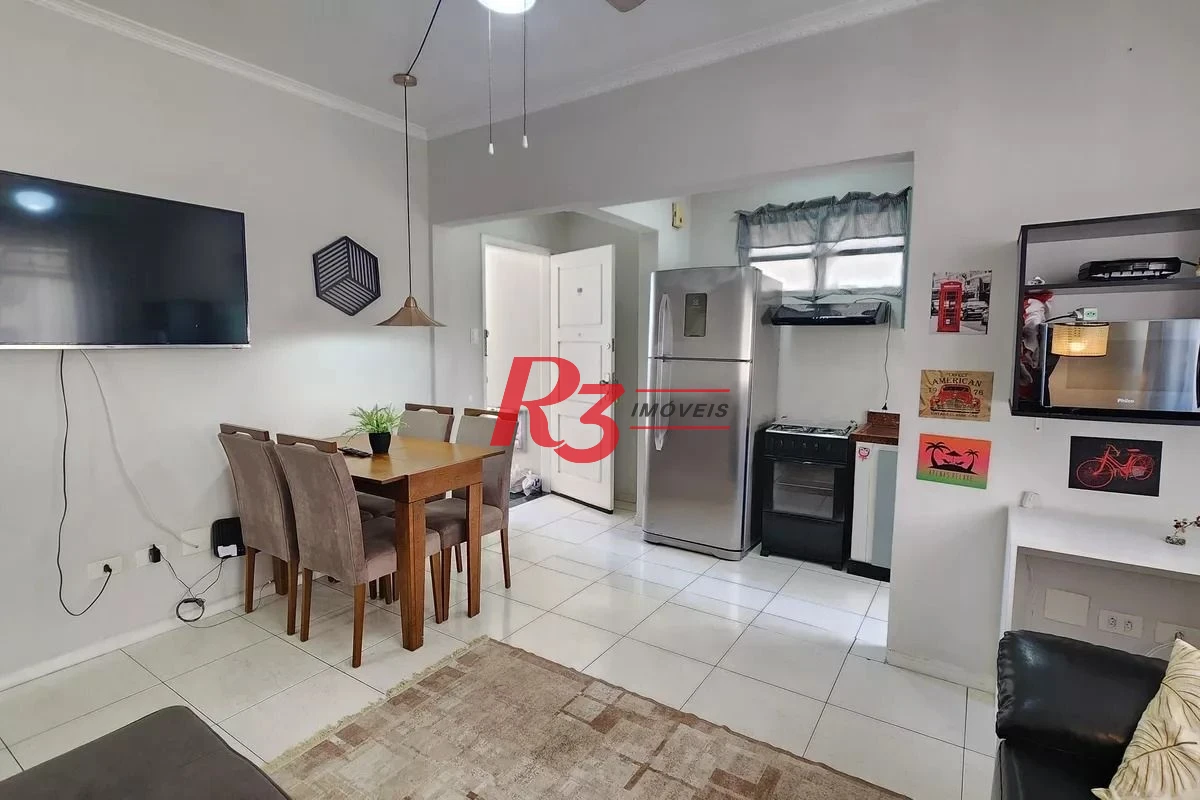 Apartamento com 1 dormitório para alugar, 52 m² por R$ 3.700,00/mês - Boqueirão - Santos/SP
