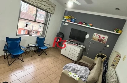 Kitnet com 1 dormitório para alugar, 32 m² por R$ 2.800,00/mês - Aparecida - Santos/SP