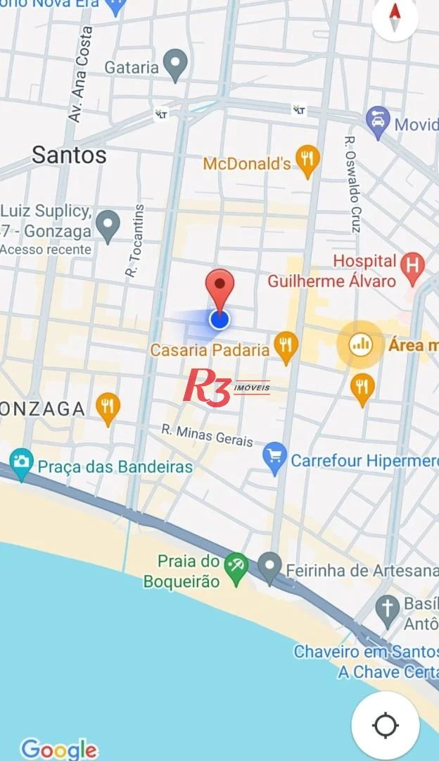 Terreno à venda, 984 m² por R$ 14.000.000,00 - Gonzaga - Santos/SP