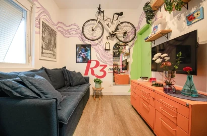 Kitnet com 1 dormitório à venda, 27 m² por R$ 295.000,00 - Embaré - Santos/SP
