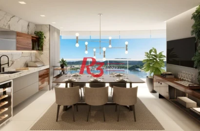 Apartamento com 3 suítes frente para o mar à venda, 163 m² por R$ 3.190.000 - Ponta da Praia - Santos/SP