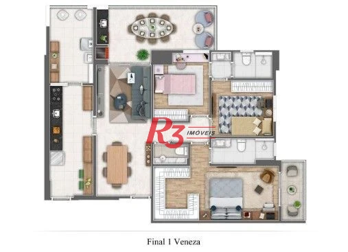 Apartamento à venda, 101 m² por R$ 1.600.000,00 - Gonzaga - Santos/SP