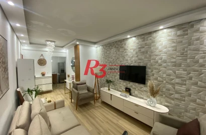 Apartamento com 2 dormitórios à venda, 100 m² por R$ 690.000,00 - Marapé - Santos/SP
