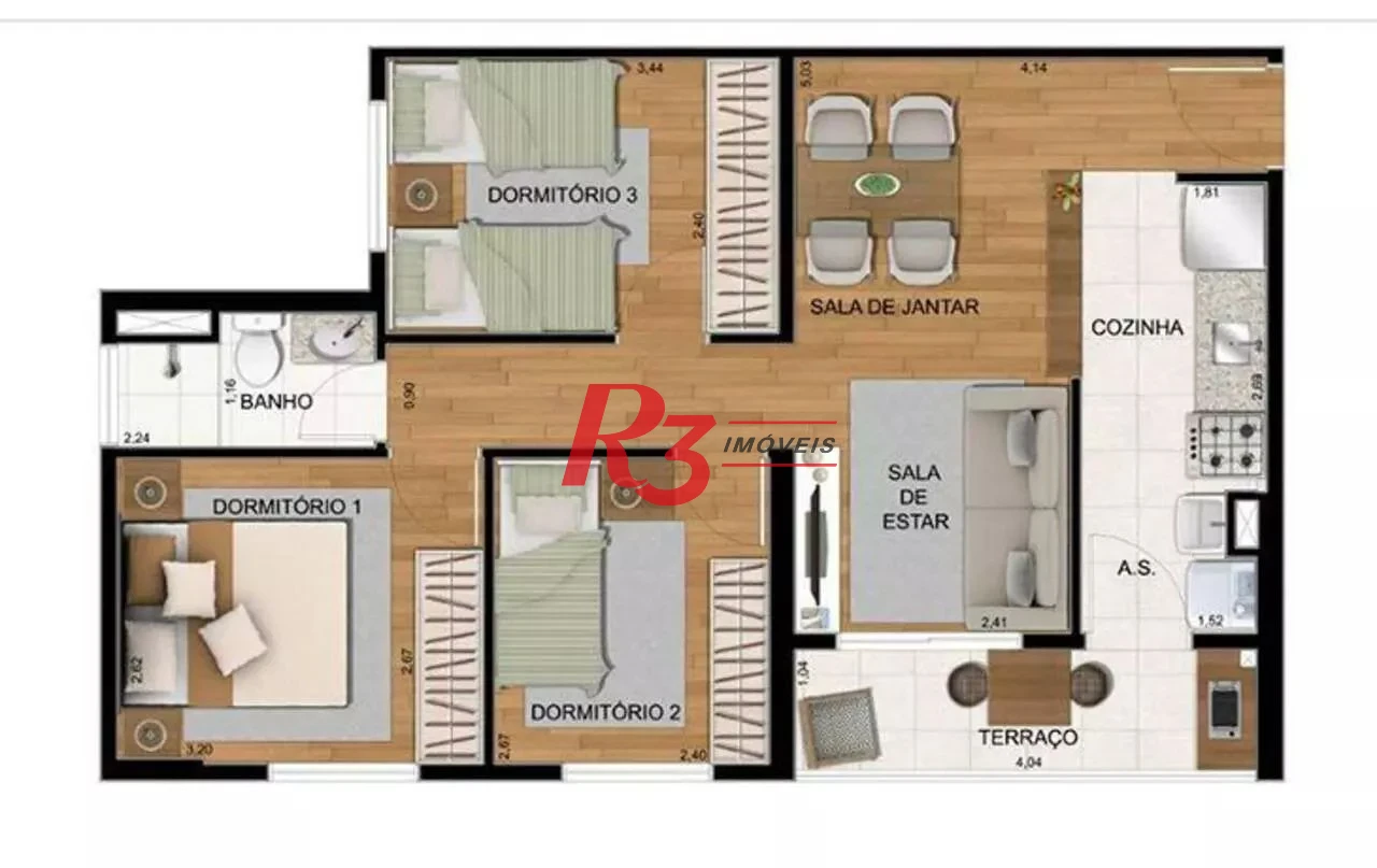 Apartamento à venda, 65 m² por R$ 383.000,00 - Morro de Nova Cintra - Santos/SP