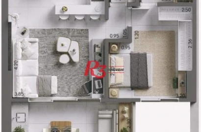 Apartamento com 1 dormitório à venda, 58 m² por R$ 815.000,00 - Ponta da Praia - Santos/SP