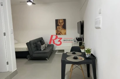 Kitnet com 1 dormitório, 37 m² - venda por R$ 350.000,00 ou aluguel por R$ 3.369,92/mês - Centro - São Vicente/SP