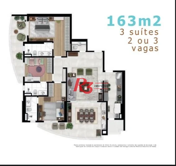 Apartamento com 3 dormitórios à venda, 163 m² por R$ 3.830.000,00 - Ponta da Praia - Santos/SP
