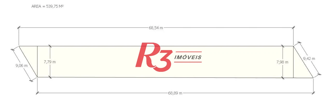 Terreno à venda, 539 m² por R$ 1.755.000,00 - Macuco - Santos/SP