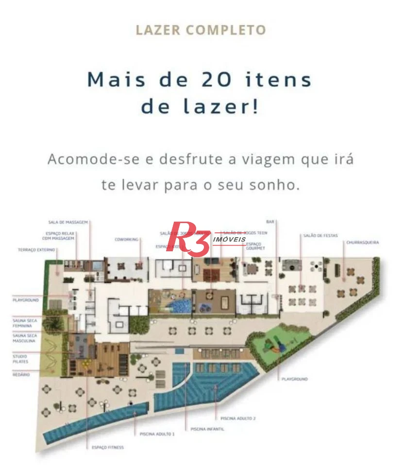 Apartamento à venda, 89 m² por R$ 1.350.000,00 - Encruzilhada - Santos/SP