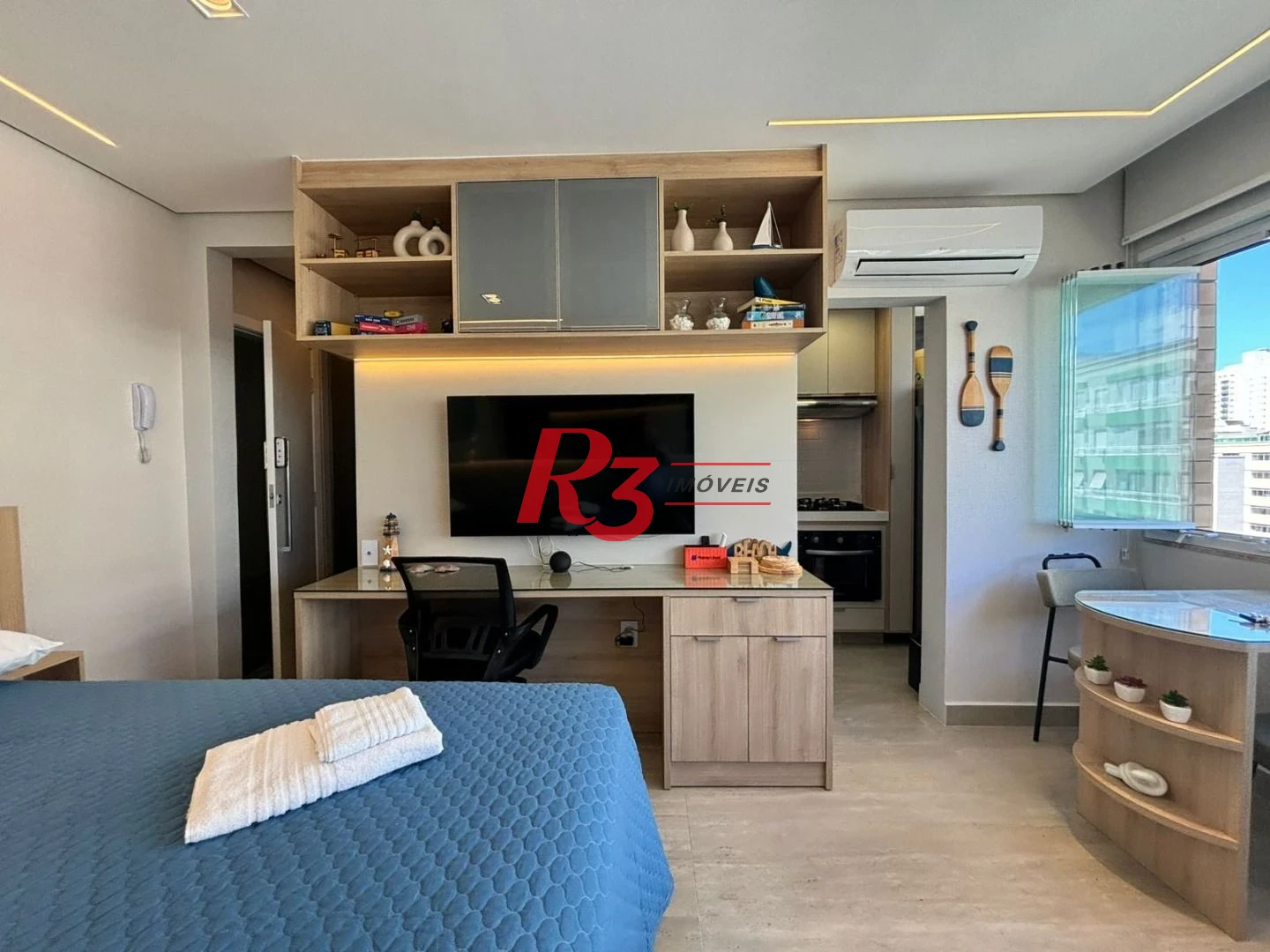 Kitnet com 1 dormitório, 28 m² - venda por R$ 480.000,00 ou aluguel por R$ 3.590,02/mês - Embaré - Santos/SP
