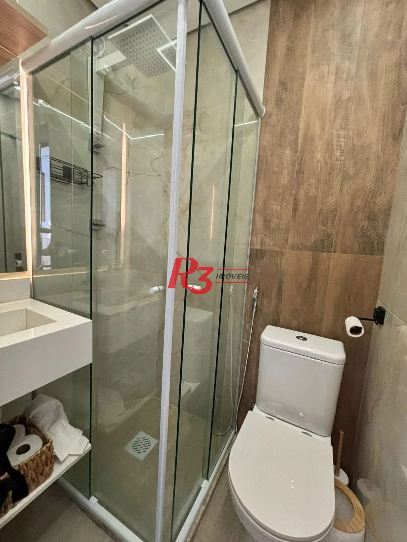 Kitnet com 1 dormitório, 28 m² - venda por R$ 480.000,00 ou aluguel por R$ 3.590,02/mês - Embaré - Santos/SP