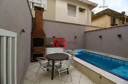 Casa com 3 dormitórios, 141 m² - venda por R$ 1.340.000,00 ou aluguel por R$ 8.500,01/mês - Marapé - Santos/SP