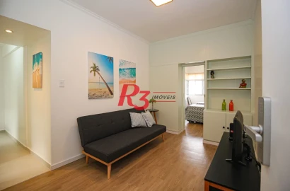 Apartamento com 1 dormitório à venda, 56 m² por R$ 485.000,00 - Gonzaga - Santos/SP