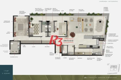 Apartamento à venda, 175 m² por R$ 2.875.069,86 - Ponta da Praia - Santos/SP