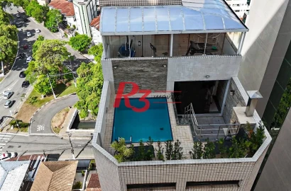 Cobertura com 3 dormitórios à venda, 380 m² por R$ 3.520.000,00 - Gonzaga - Santos/SP