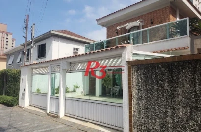 Sobrado com 4 dormitórios, 351 m² - venda por R$ 2.500.000,00 ou aluguel por R$ 20.860,00/mês - Embaré - Santos/SP
